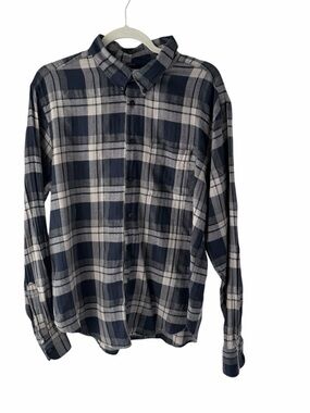 Naked & Famous 100% Cotton Canadian Made Plaid Button-Down Classic Shirt Sz XL